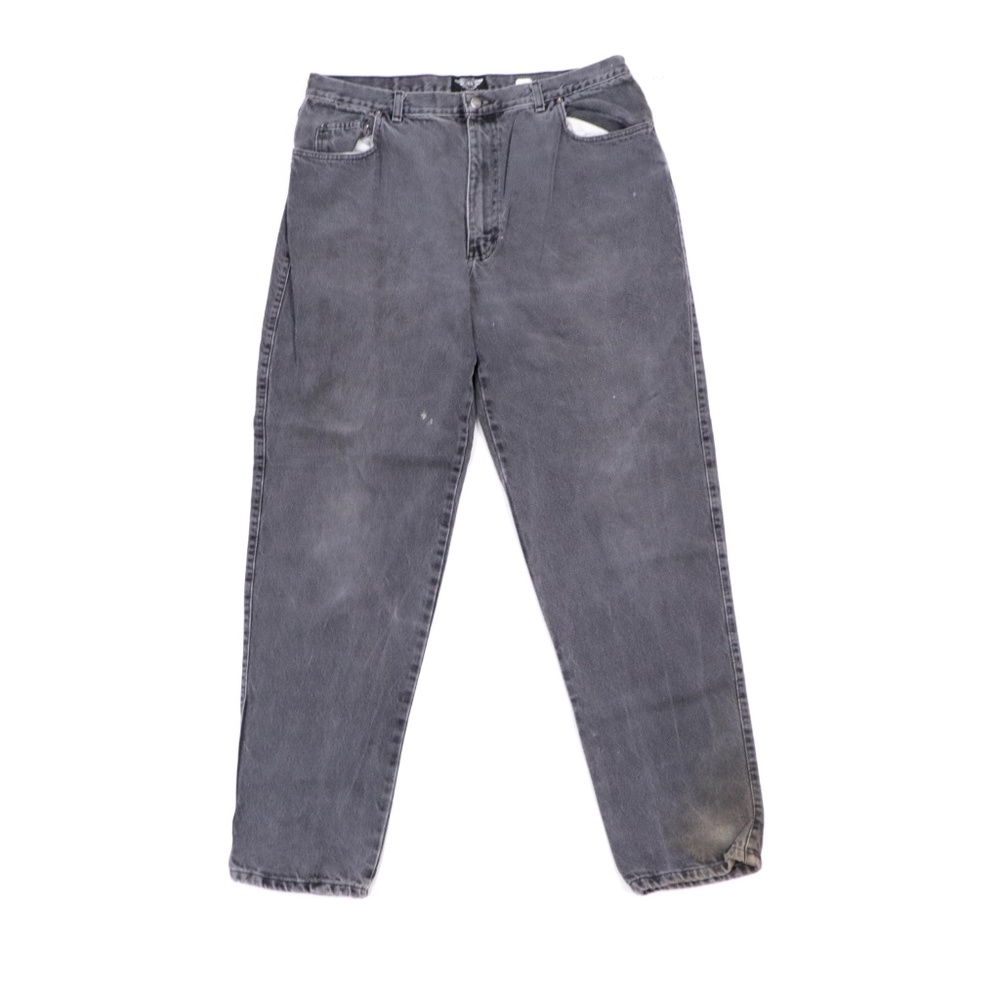 80s IOU Mens 36x32 Streetwear Tapered Jeans Black